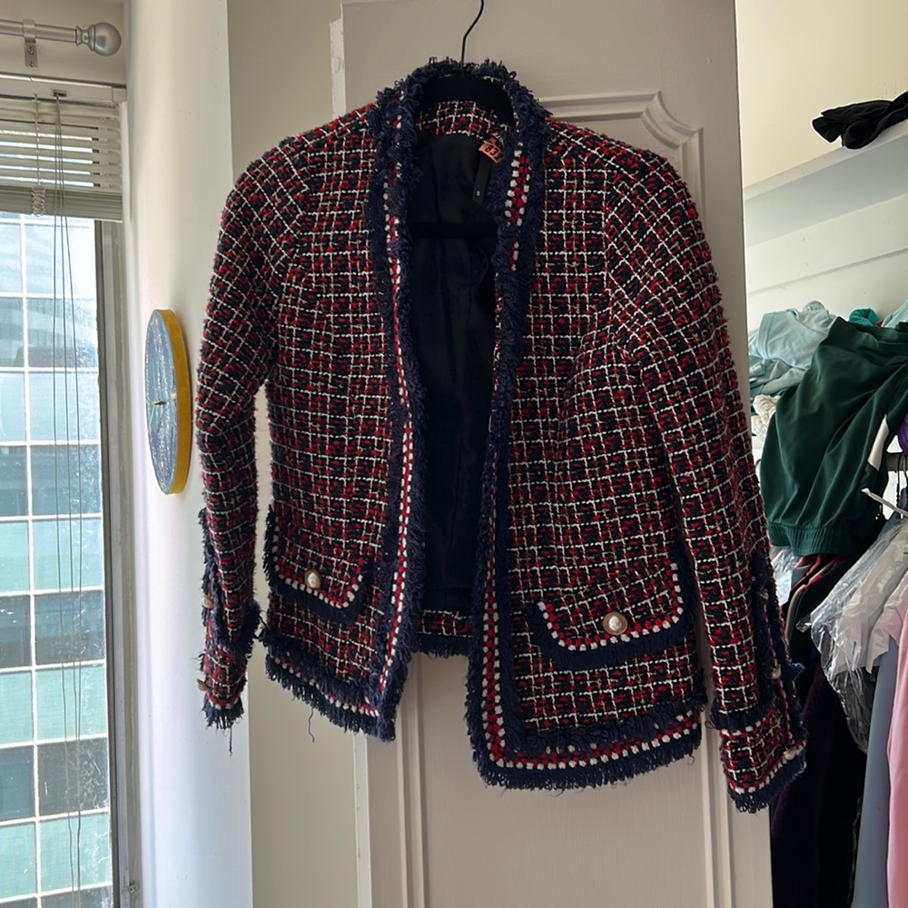 Elli White Tweed Blazer